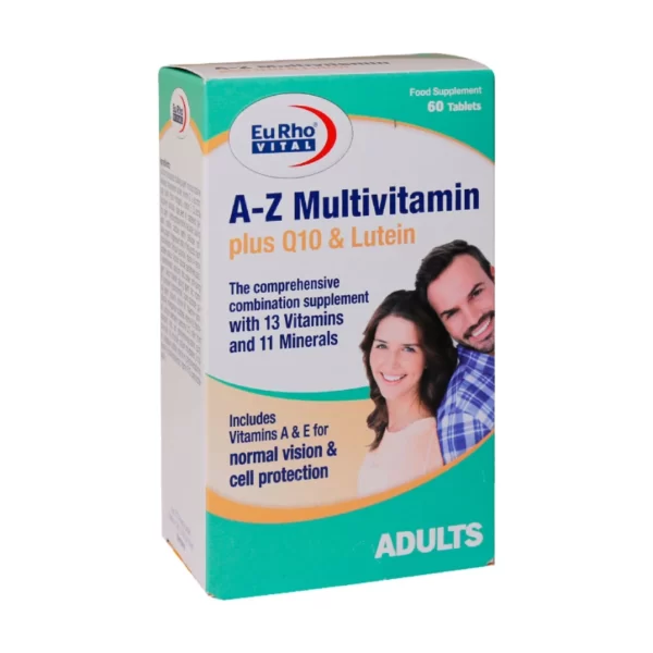 قرص AZ مولتی ویتامین پلاس کیوتن و لوتئین یوروویتال 60 عدد قرص AZ مولتی ویتامین پلاس کیوتن و لوتئین یوروویتال 60 عدد